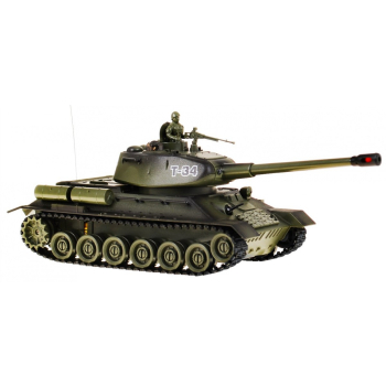 Zdalnie sterowany czołg T-34 dla dzieci 3+ Zielony model Strzelający 1:28 + Wielka Bitwa Czołgów + Dźwięki Światła